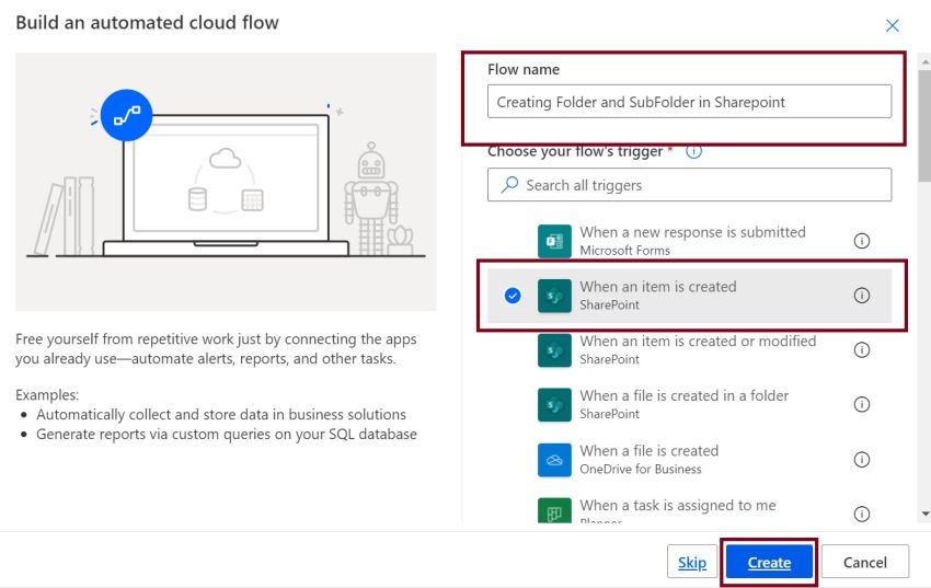 creating-folder-and-sub-folder-in-sharepoint-library-using-power-automate